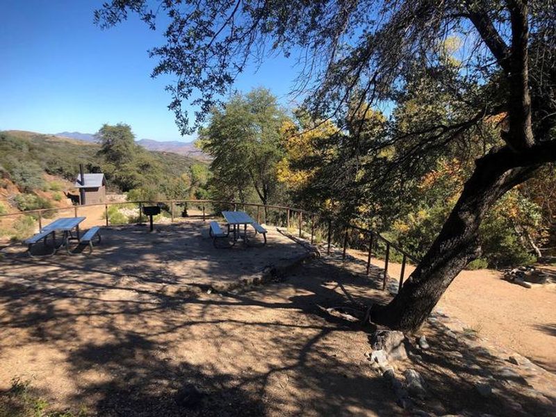 Group picnic area a top the unique CCC staircase. 