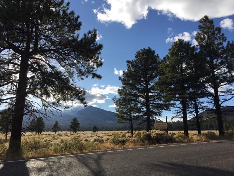 O'Leary Group Campground with beautiful mountain views from the road