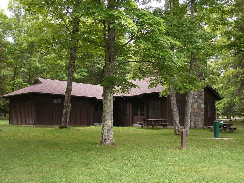 Lake Ottawa Recreation Area day use building.