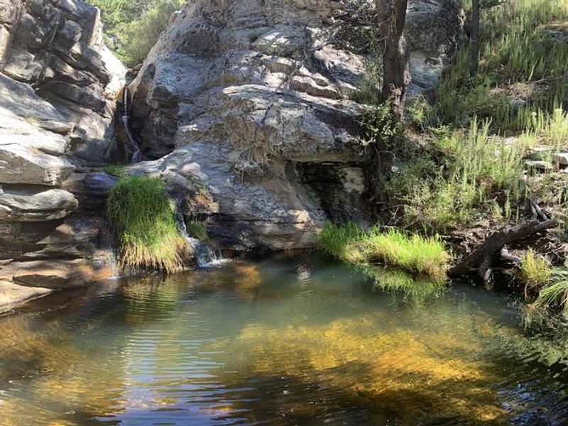 A desert oasis tucked away at the top of the mountain range