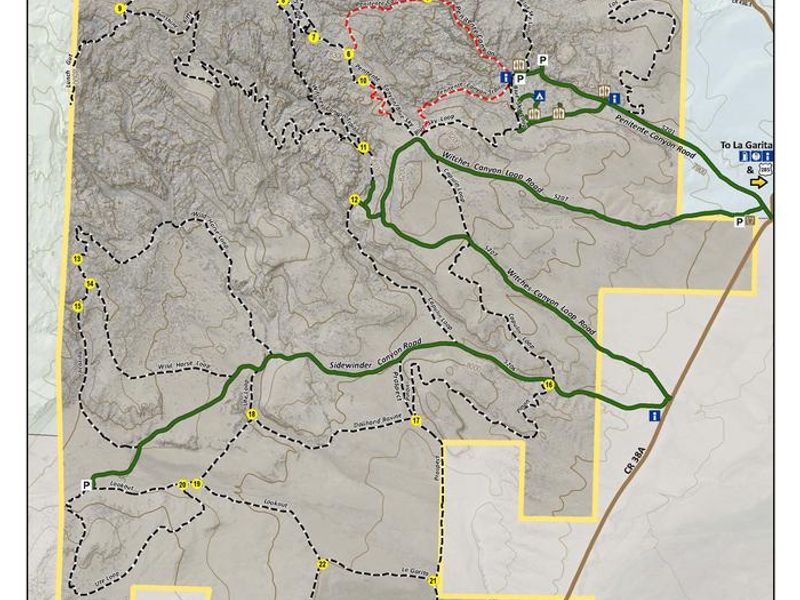 Penitente Canyon Recreation Area Map w/ Trails