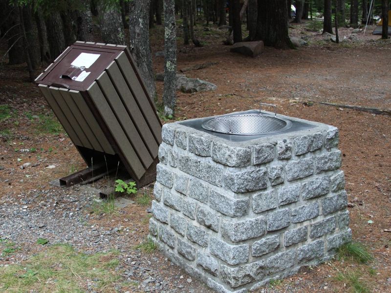 Dirty water disposal sink and trash can (NOT a dishwashing station)