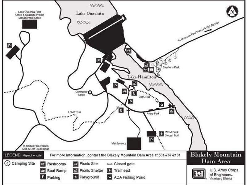 Campground and Blakely mtn Dam area map