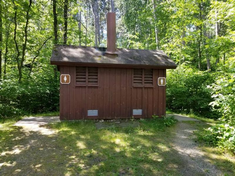 One of two sets of restrooms