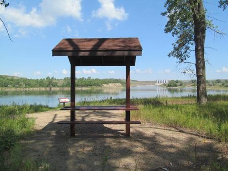 Picnic Site at Downstream Campground along hiking trail Missouri River