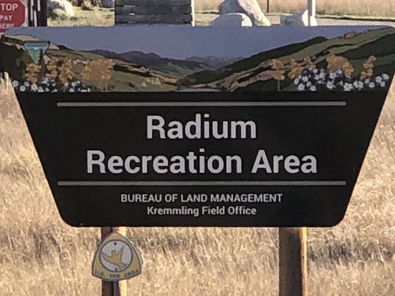 Radium Recreation Area Entry Sign