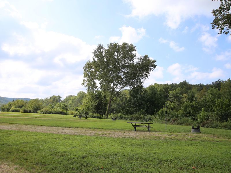 Campsites at Powder Mill offer basic amenities.