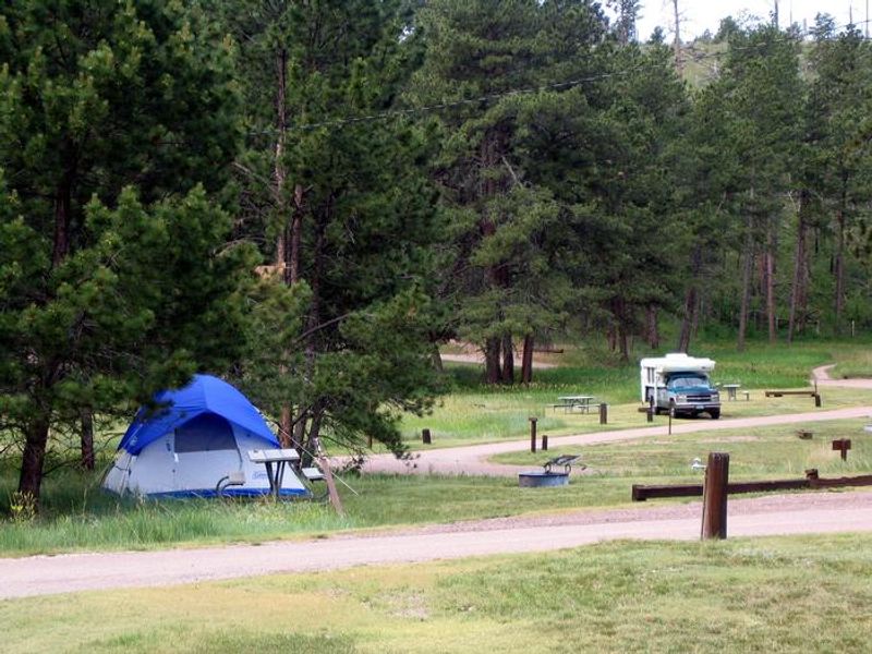 The Elk Mountain Campground at Wind Cave National Park.