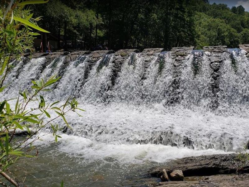 Charlton swim site dam constructed by the Civilian Conservation Corps in 1936