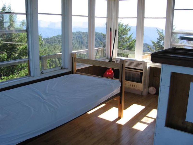 Interior view of Bald Knob Lookout