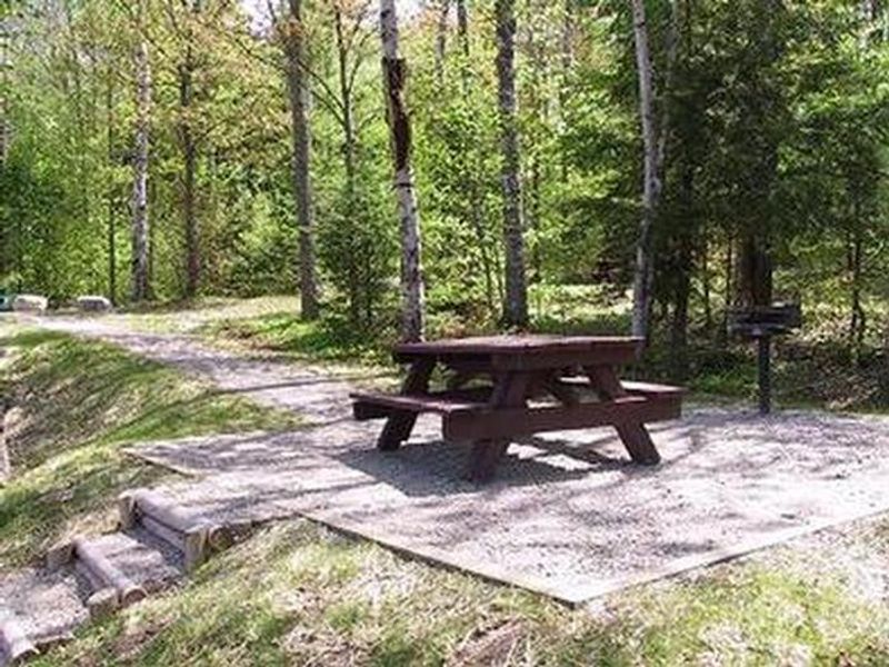 Seating area at the Council Lake Campground