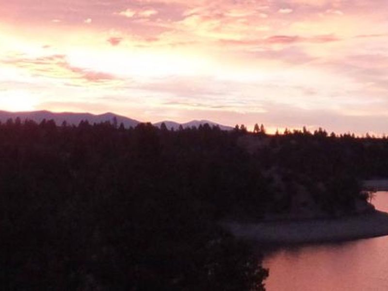 Canyon Ferry Reservoir at sunset.