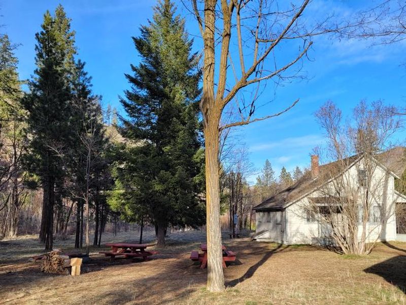 White cabin with gray trim 