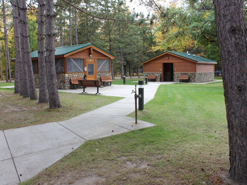 Fish cleaning station and bathrooms