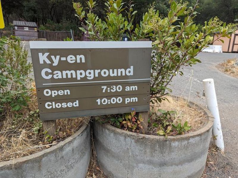 Campground entrance gate hours.