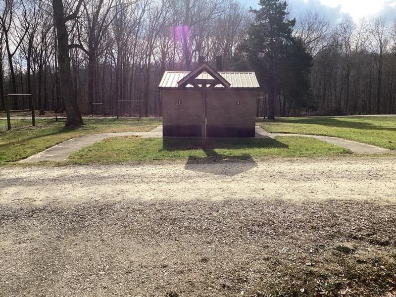 A photo of vault toilets at Shirley Creek Campground 