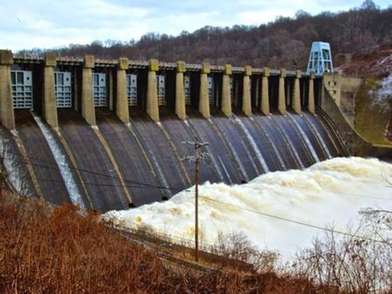 Water discharge after a high water event in February 2018.