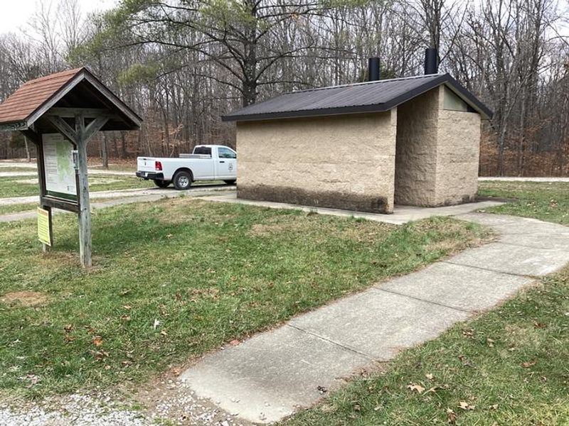 A photo of vault toilets at Hickory  Ridge Campground