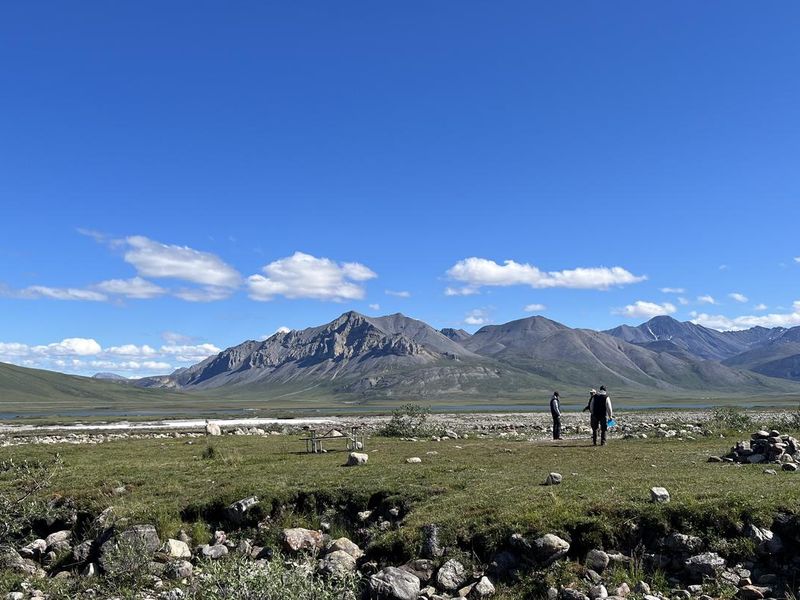 The Brooks Range looking east from Galbraith Lake Campground towards Galbraith Lake and Atigun River