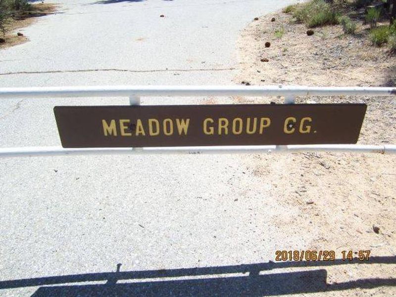 Entrance gate of Meadow Group Campground. 