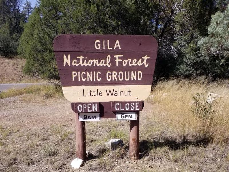 LITTLE WALNUT Picnic Area Entrance Sign