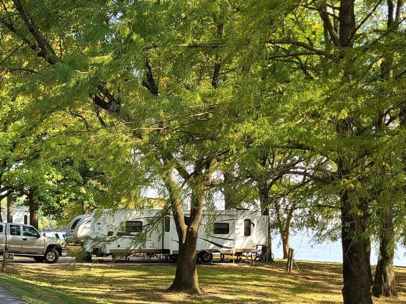 View of campsites at Boulder Campground.