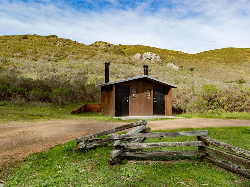 Haypress pit toilets.