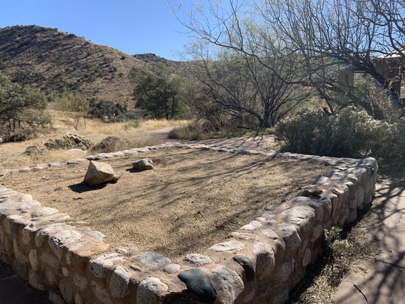 Wheelchair accessible raised tent pad at the group campsite.