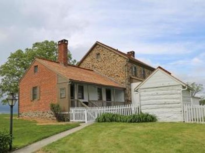 Back porch with entry door