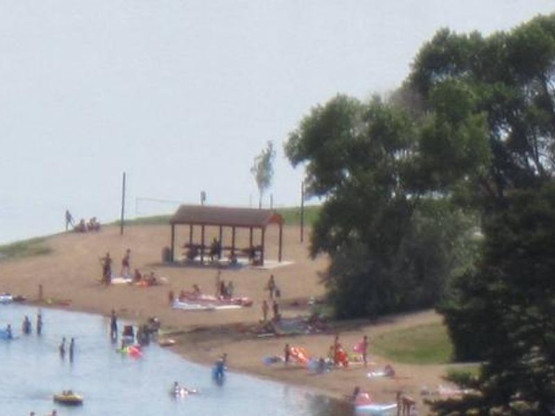 Beach and paved access by Clark's Bay Day Use Area.