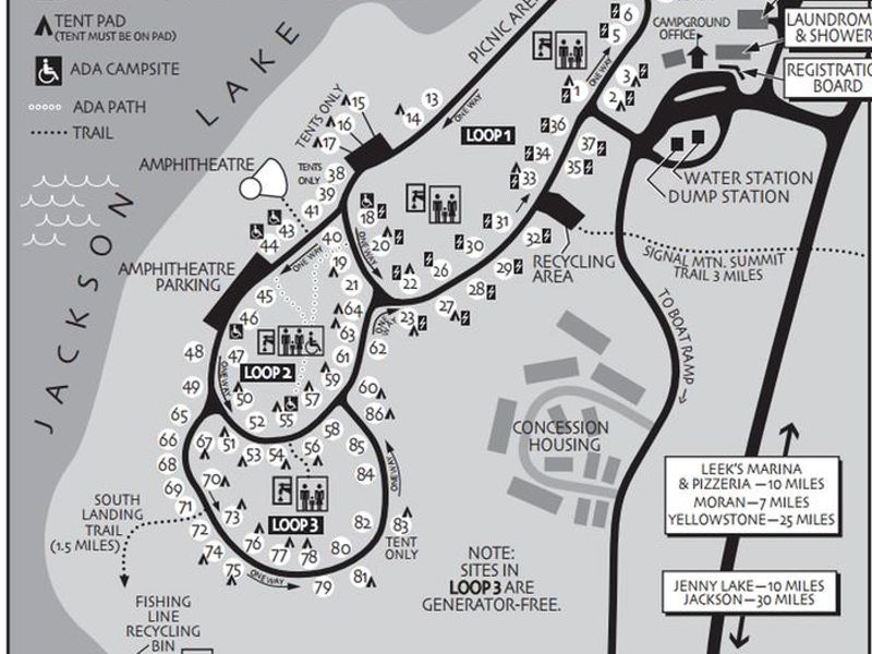 Map of Signal Mountain Campground