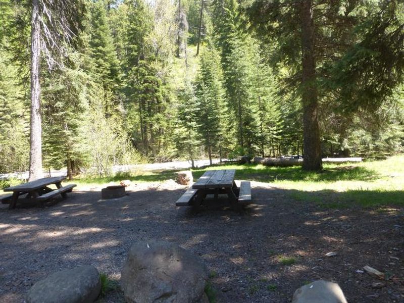 View from the parking area through the central site, with North Fork Catherine Creek in the background.