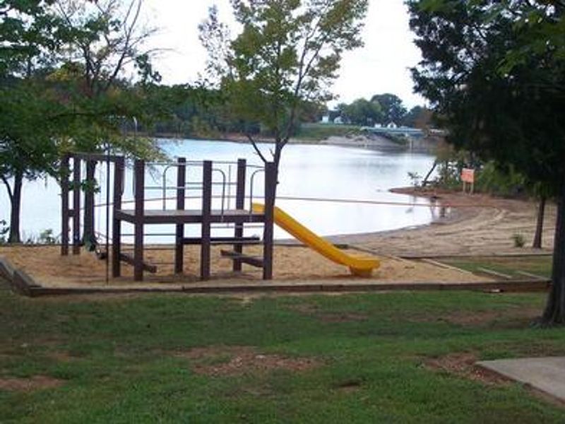 This is the playground located inside the campground near the designated swimming area. 