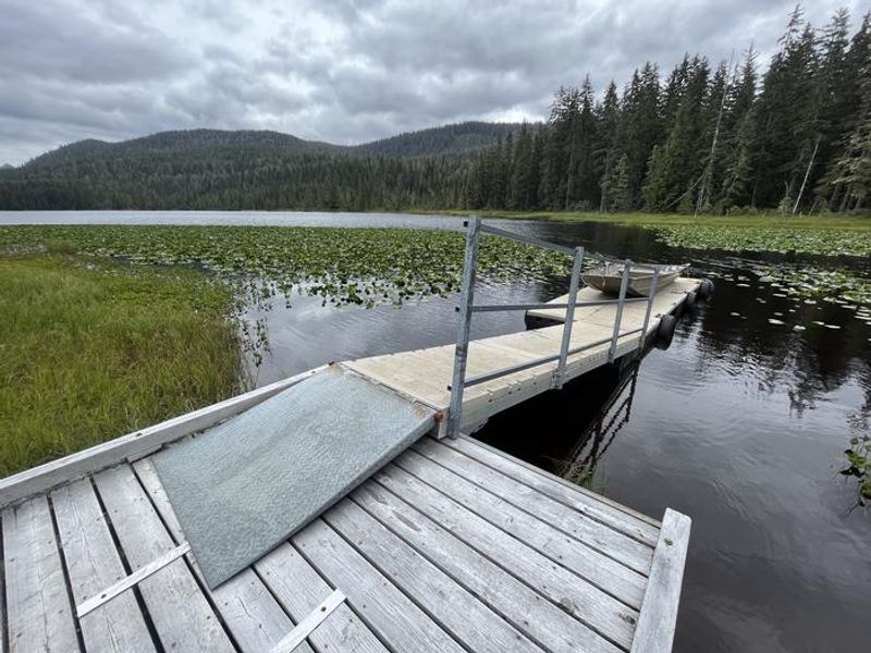 Peterson Lake dock with skiff