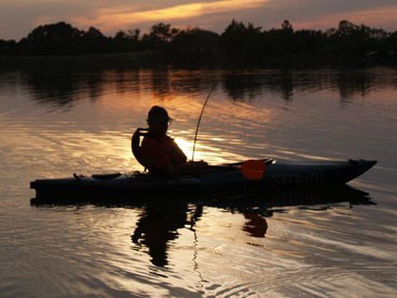 Sunset casting on Veterans Lake