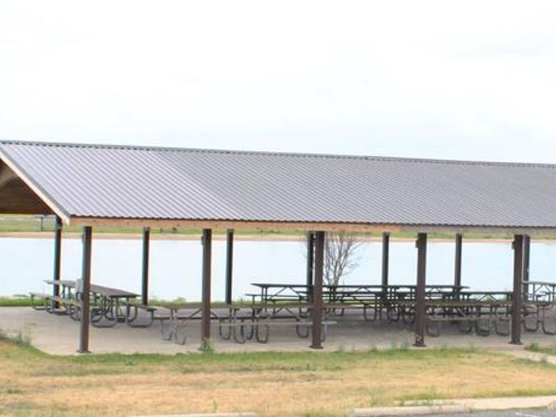 Pavilion overlooking Sandy Point at Temple's Lake Park