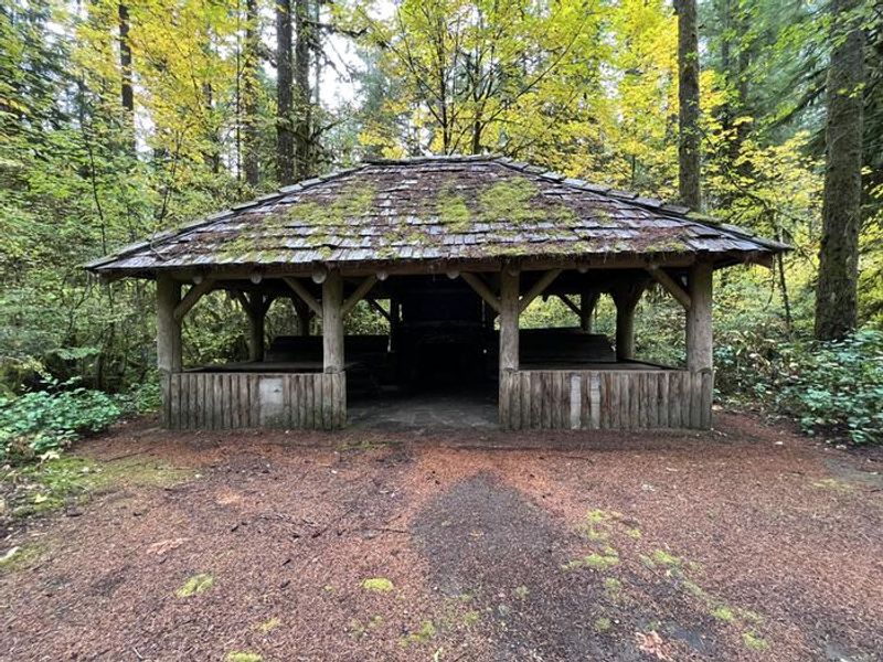 Day use shelter at Trout Creek Campground