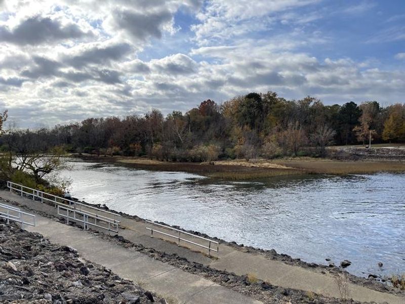 Group use shelter is located beside the Caddo River. 