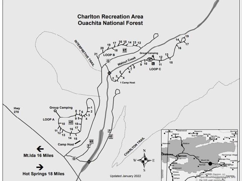 Detail map of the Charlton Campground