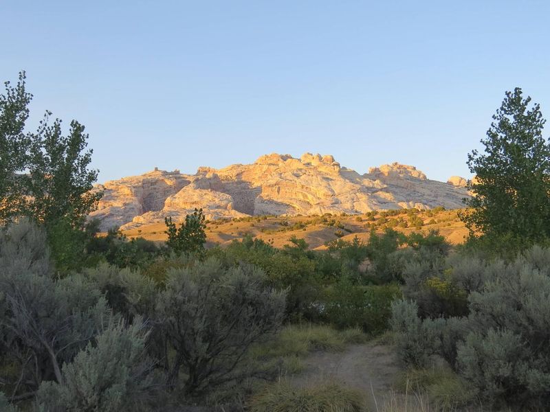 Split mountain at sunset from A loop.