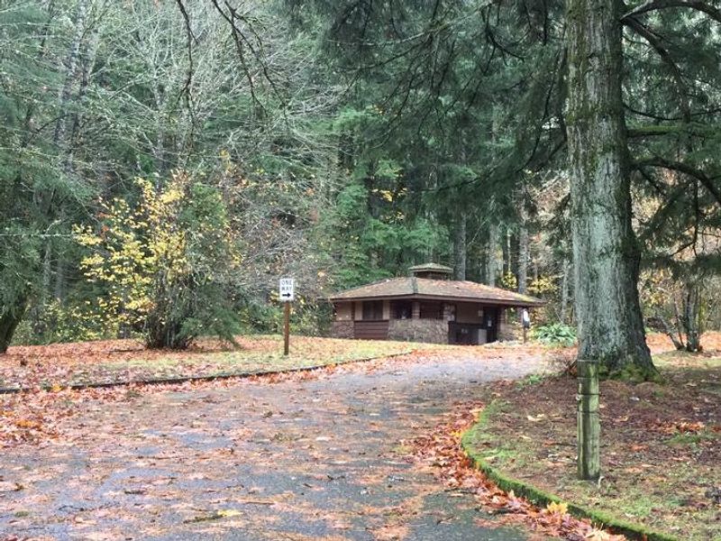 Wyeth Campground restroom facility and roads