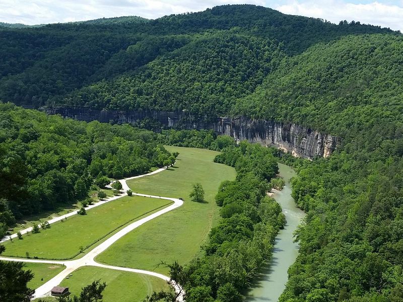 The roads , horse camp, and river area of the Steel Creek area. 