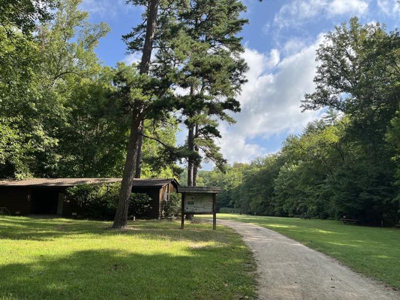 A photo of facility CAVE MOUNTAIN LAKE GROUP PICNIC SHELTER with No Amenities Shown