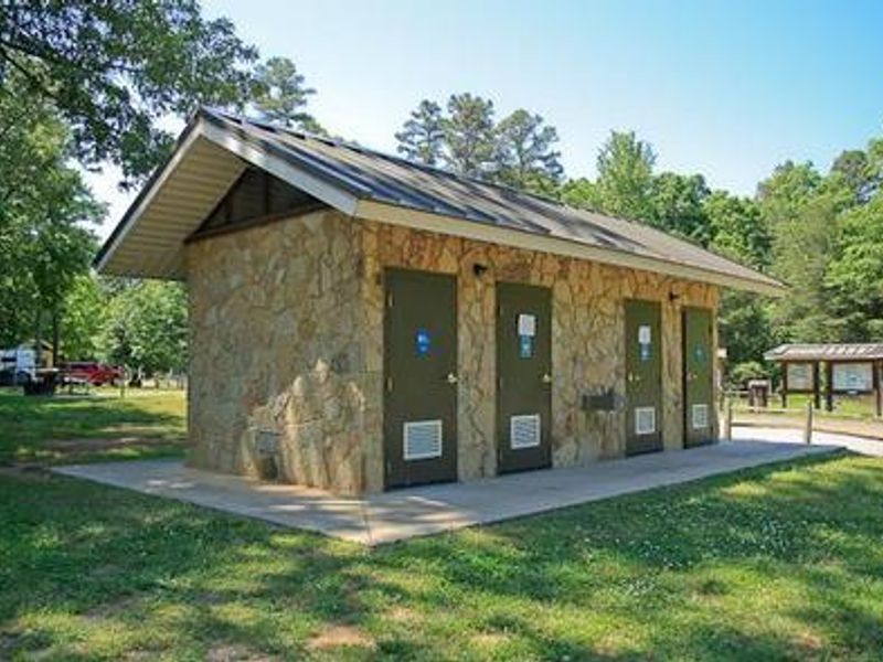 One of the bathhouses at Canebrake Horse Camp.