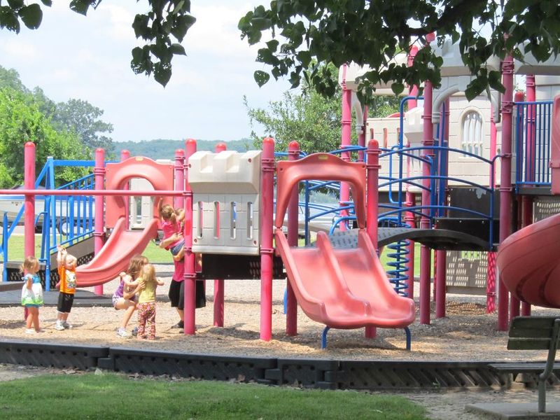 A large playground, basketball court, tennis court and volleyball court are available in the Redman Creek Recreation Area