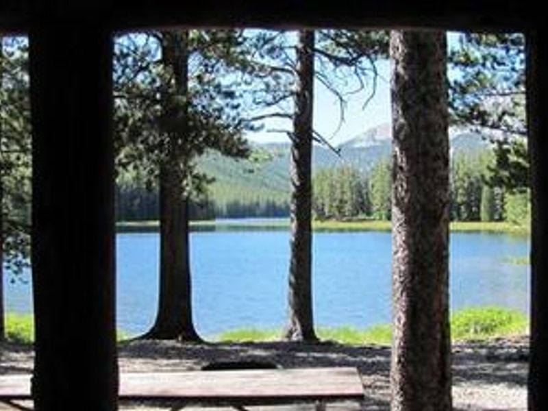 A view from the porch of the Twin Lakes cabin.