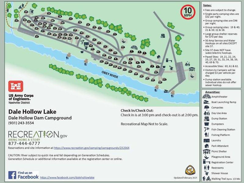 DALE HOLLOW DAMSITE CAMPGROUND MAP