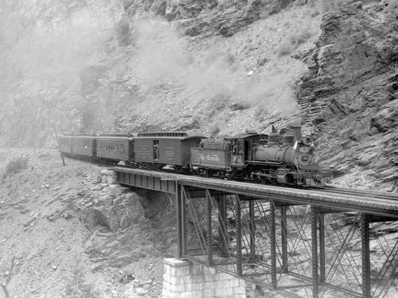 Denver & Rio Grande Western  train (Narrow Gauge), engine number 361, engine type 2-8-0, as seen in 1949