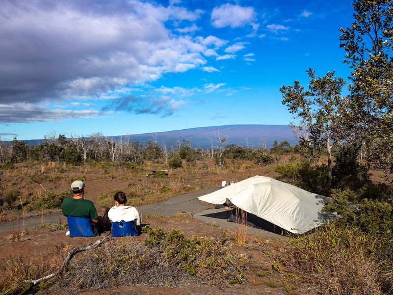 Kualanaokuiki Campground on the slopes of Kīlauea