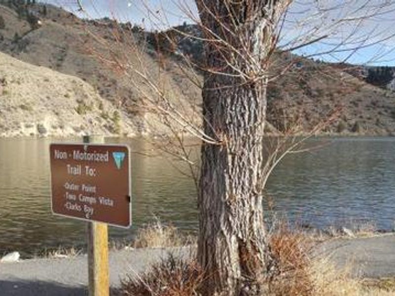 Walking path near boat ramp